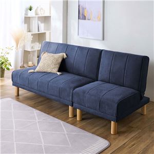 NEWスタイリッシュ ソファベッド ネイビー 4way リクライニング ソファーベッド 3人掛け カウチソファ