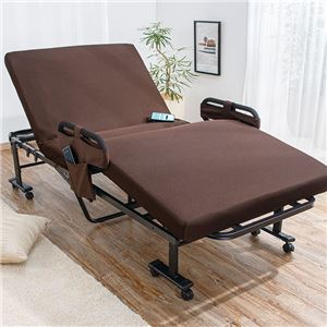 電動ベッド 折りたたみベッド 〔 低反発 シングル ブラウン 〕 組立簡単 寝心地が選べる電動ベッド 組立品