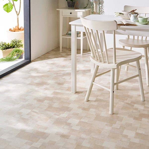 防水撥水抗菌フローリングクッションフロア 約182×200cm ストーンベージュ