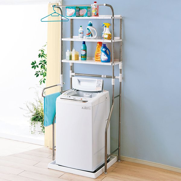 ステンレス頑丈ランドリーラック 棚3段 組立式