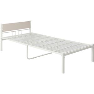 シンプル 新生活家具3点セット 【ホワイト】 シングルベッド・テーブル・チェア・収納付ハンガーラック 〔引っ越し 一人暮らし〕 - 拡大画像