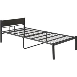 シンプル 新生活家具3点セット 【ブラック】 シングルベッド・テーブル・チェア・収納付ハンガーラック 〔引っ越し 一人暮らし〕 - 拡大画像
