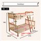 二段ベッド 上段シングル＆下段セミダブル セット (フレームのみ) ナチュラル 木製 梯子付き 『Quam クアム』 ベッドフレーム - 縮小画像2