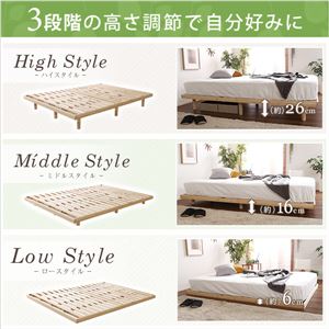 3段階高さ調節 国産総檜脚付きすのこベッド 【Pierna-ピエルナ-】(ポケットコイルロールマットレス付き) ダブル ナチュラル 3段階高さ調節 国産総檜脚付きすのこベッド 【Pierna-ピエルナ-】(ポケットコイルロールマットレス付き) ダブル ナチュラル