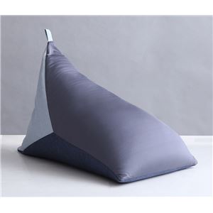 ビーズクッション 約幅47×奥行77×高さ45cm ライトブルー 日本製 持ち手付き コンパクト 完成品 リビング ソファー