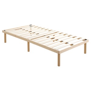 パイン材高さ2段階調整脚付きすのこベッド(シングル) ナチュラル 組立品