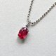 0.5ct ラウンドカット ルビー 天然ダイヤモンド付き ペンダント ネックレス - 縮小画像1
