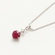 【鑑別書付】 18金ホワイトゴールド ルビー＆天然 ダイヤモンド ツインデザイン ペンダント - 縮小画像1