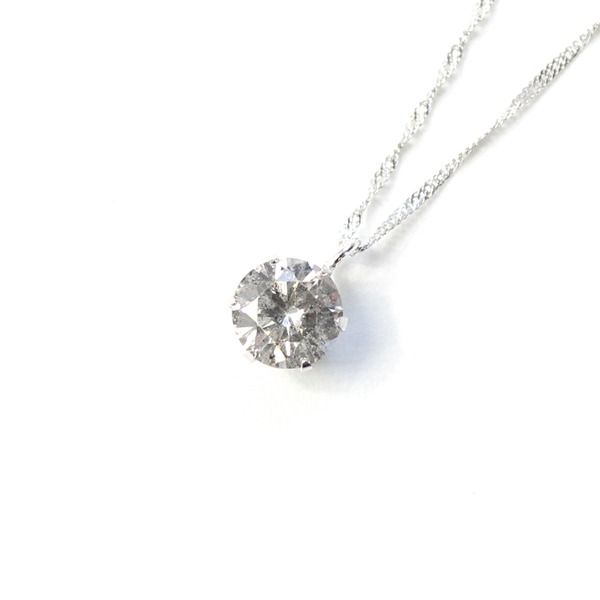18金ホワイトゴールド 0.5ct ダイヤモンドペンダント/ネックレス