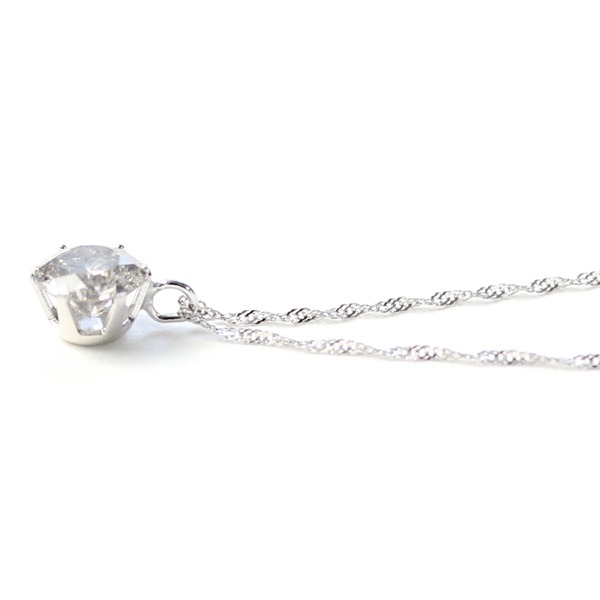 18金ホワイトゴールド 0.5ct ダイヤモンドペンダント/ネックレス