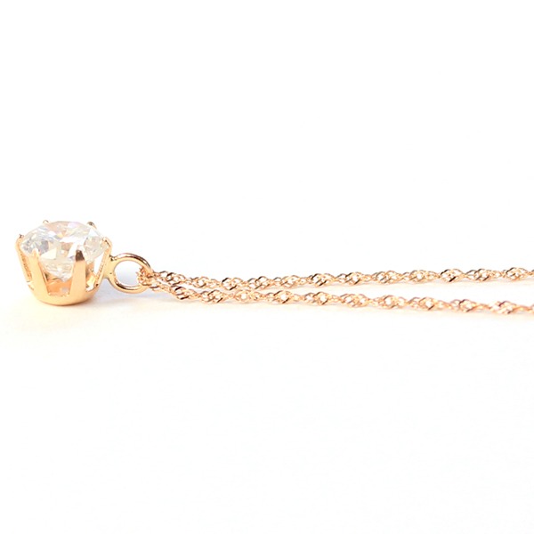 18金ピンクゴールド 0.5ct ダイヤモンドペンダント/ネックレス