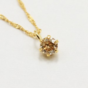 18金 イエローゴールド ブラウンダイヤモンド 0.1ct ペンダント ネックレス 商品写真1