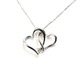 ダイヤモンド ネックレス ハート ダブル ペンダント レディース ホワイトゴールド - 縮小画像1