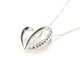 ダイヤモンド ネックレス ハート ラインストーン ペンダント ホワイトゴールド - 縮小画像1