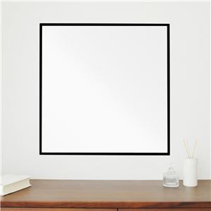 細枠正方形ウォールミラー幅60cm (ブラック/黒) 天然木 鏡 スリム 高級感 木製 飛散防止加工 壁掛け オシャレ 北欧風 玄関 トイレ 洗面 日本製 完成品 NK-10