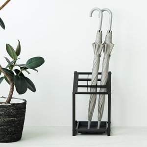 9マス傘立て（ブラック/黒） かさたて カサ立て 収納 オフィス アンブレラスタンド 店舗 業務用 スリム 軽量 玄関 アイアン エントランス NK-7210 組立品