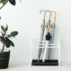 15マス傘立て（ホワイト/白） かさたて カサ立て 収納 オフィス アンブレラスタンド 店舗 業務用 大容量 軽量 玄関 アイアン エントランス NK-7220 組立品