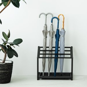 15マス傘立て（ブラック/黒） かさたて カサ立て 収納 オフィス アンブレラスタンド 店舗 業務用 大容量 軽量 玄関 アイアン エントランス NK-7220 組立品