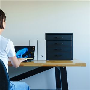 くらしのストレージボックス4段(ブラック/黒) オフィス 卓上収納 スチール 引出し 小物入れ オーガナイザー 収納 引出し モダン インテリア 文房具収納 書類収納 韓国インテリア 組立品 NK-482