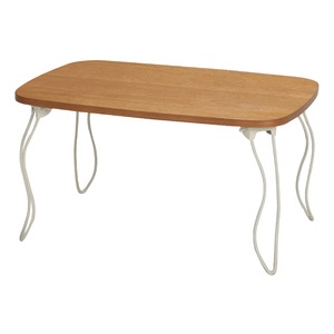 ウッドテーブル(折りたたみローテーブル) 木製/スチール 幅60cm×奥行40cm ナチュラル 【完成品】 商品写真2