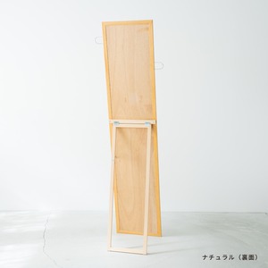 フック付きスタンドミラー 木製/飛散防止加工ミラー 高さ160cm 日本製 ナチュラル 商品写真2
