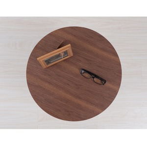 木製ラウンドテーブル(ブラウン/茶)  サイドテーブル/ディスプレイテーブル/北欧風/タモ突板/木目/コンパクト/オーバル/丸型/机/NK-315 商品写真4