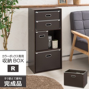 【4個セット】カラーボックス専用収納BOX-R（レギュラー）(ブラウン) ストレージボックス/インナーボックス/収納/引き出し/シンプル/業務用/完成品/NK-860