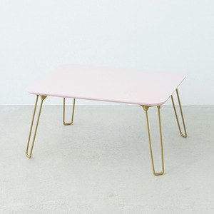 ニーナ 幅60折りたたみテーブル(ピンク) 幅60cm 脚カラー：ゴールド 机 折り畳み ローテーブル 折れ脚 ナチュラル パステル ミニ コンパクト 小さい 北欧 韓国インテリア 完成品 NK-760