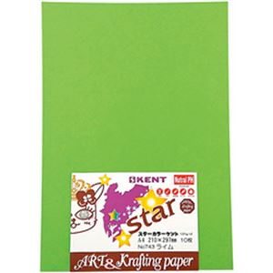 （まとめ）エスケント 色画用紙 A4 ライム 【×20セット】