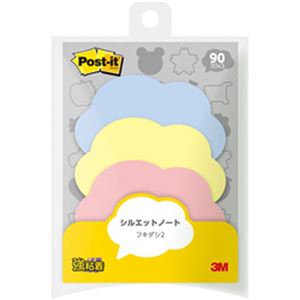 （まとめ）ポストイット（R） シルエットノート 強粘着タイプ フキダシ2 1パック（30枚×3色）【×20セット】