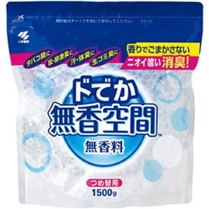 （まとめ）小林製薬 ドでか無香空間 詰替用 1パック（1500g）【×5セット】