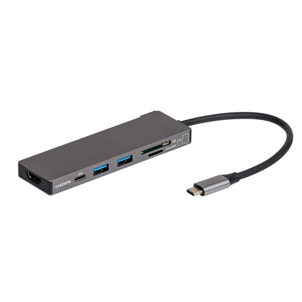 Digio2 USB Type-C アルミドッキングステーション 15cm グレー UD-C01SGY