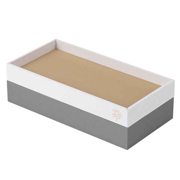 (まとめ) 紙製卓上小物入れ [ココバコ] トレータイプ ベージュ KBK-301-BE 【×2セット】