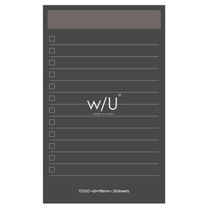 (まとめ) w/U ノート付箋 スリム スモーキーブラック WU-FSTN-R-D 【×10セット】