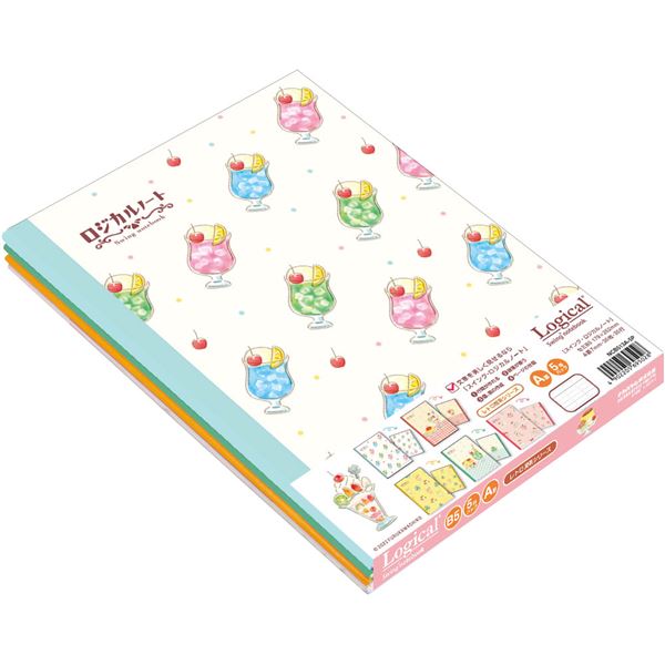 (まとめ) 古川紙工 スイングロジカルノート セミB5 レトロ喫茶 5P NCB513A-5P 【×10セット】