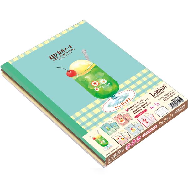 (まとめ) 古川紙工 スイングロジカルノート セミB5 スイーツ喫茶 5P NCB514A-5P 【×10セット】