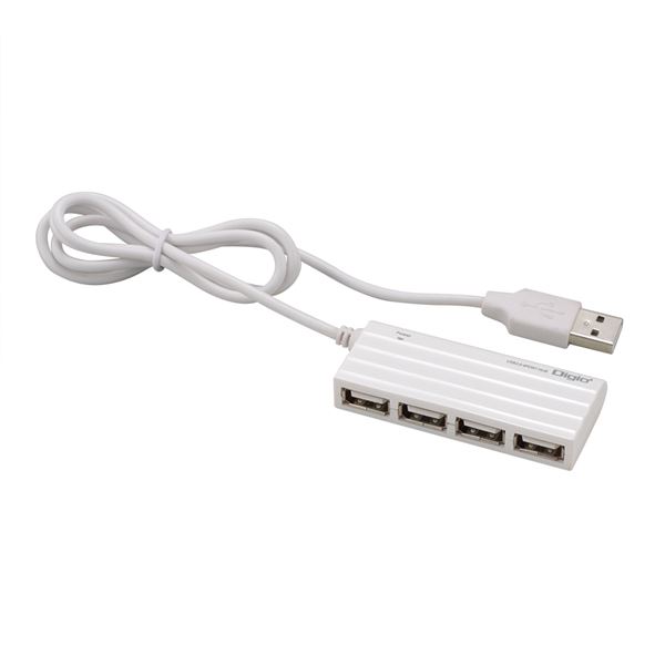 Digio2 USB2.0 4ポートハブ 80cm UH-2624W ホワイト