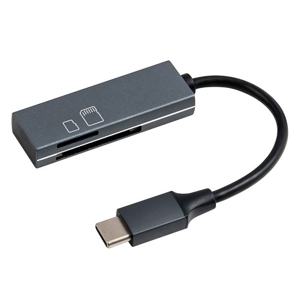 Digio2 STIX USB2.0 Type-C アルミ製SDカードリーダー CRW-CSD89GY グレー