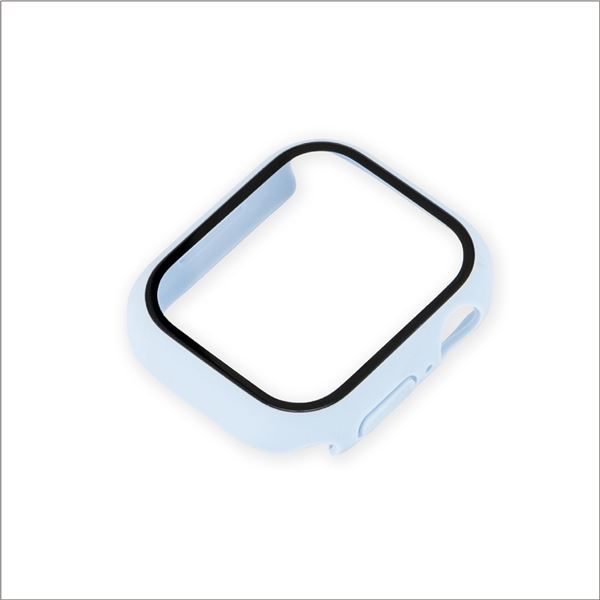 Digio2 AppleWatch Series8用 高硬度9Hガラス+ケース 41mm SMWC-AW411LB ライトブルー