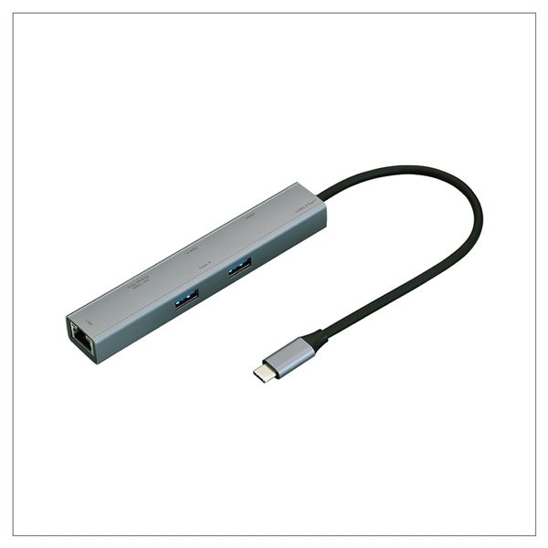 Digio2 USB Type-C スリムタイプ ドッキングステーション 6in1 PD対応 UD-C07GY グレー