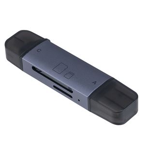 Digio2 USB3.2Gen1 Type-C＆A アルミカードリーダー／ライター CRW-DC3SD92GY グレー