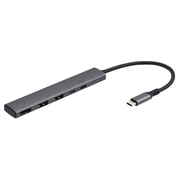 Digio2 USB Type-C スリム ドッキングステーション 5in1 PD対応 UD-C10GY グレー