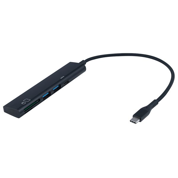 Digio2 Type-C USB3.2Gen1 3ポート アルミコンボハブ SDCRW付 COM-C3SD143BK ブラック