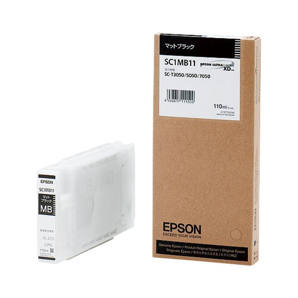 エプソン（EPSON） インクジェットカートリッジ SC1MB11 【インク色：マットブラック 110ml】 1個