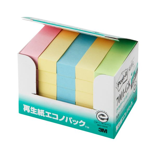 （まとめ） 住友スリーエム ポストイット(R) エコノパック(TM)製品シリーズ 25個入り 横15×縦50mm 7001-GK グラデーション混色 25個入 【×2セット】