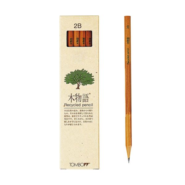 （まとめ） トンボ鉛筆 木物語 鉛筆（リサイクル芯） LA-KEA2B 12本入 【×10セット】