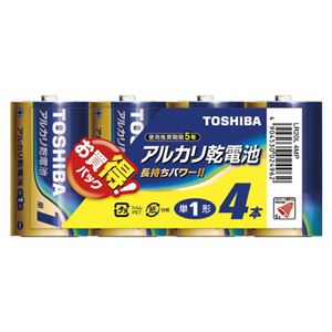 （業務用セット） 東芝 TOSHIBA アルカリ乾電池 お買得パック LR20L4MP 4本入 【×3セット】 - 拡大画像