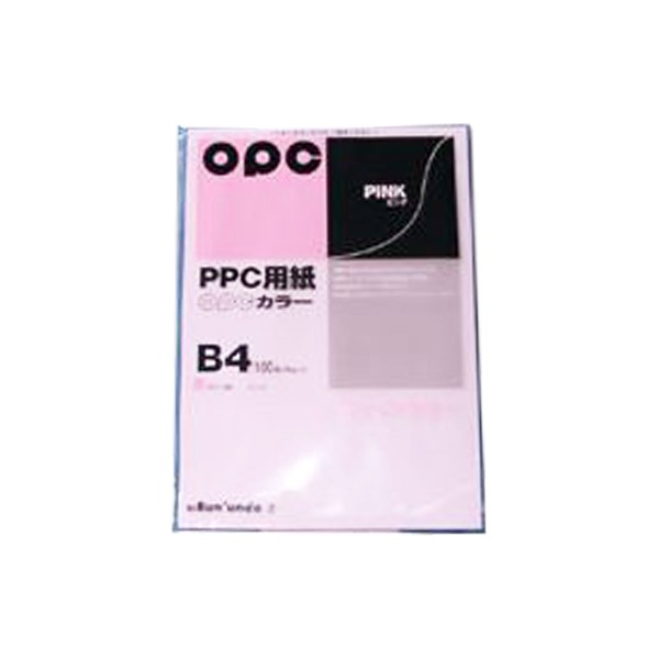 （まとめ） 文運堂 ファインカラーPPC B4判 カラー345 ピンク 100枚入 【×5セット】