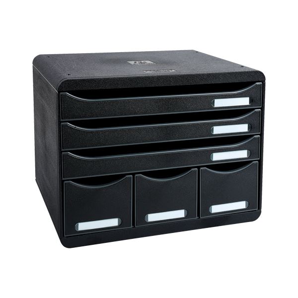 エグザコンタ ビッグボックス プラス A4横 3段+小物入れ ブラック 306714D