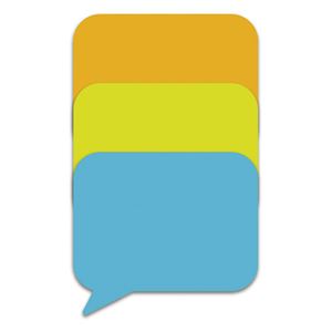 （まとめ） スリーエムジャパン ポストイット シルエットノート 強粘着 フキダシ四角（オレンジ・ライム・エレクトリックブルー）【×50セット】